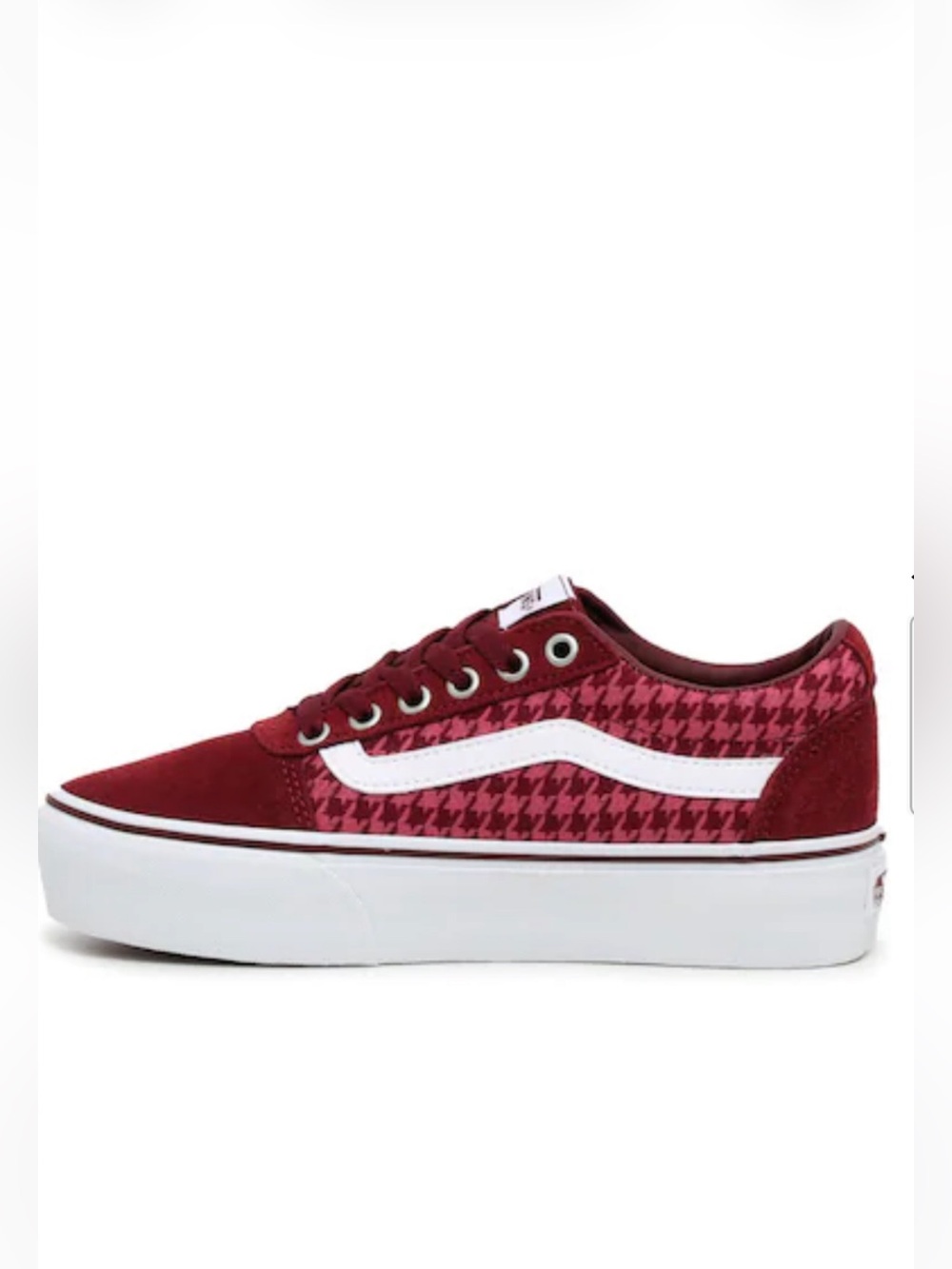 Vans women’s Low-Top Sneakers in Burgundy Houndstooth